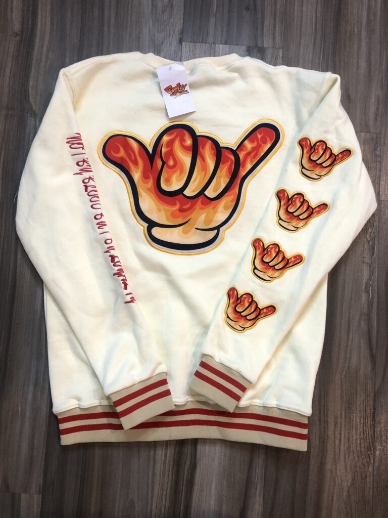 Family Ties - Cream Flames Sweat Shirt