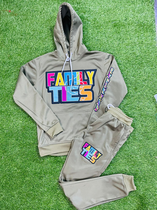 Olive Green God First Family Ties Track Suit